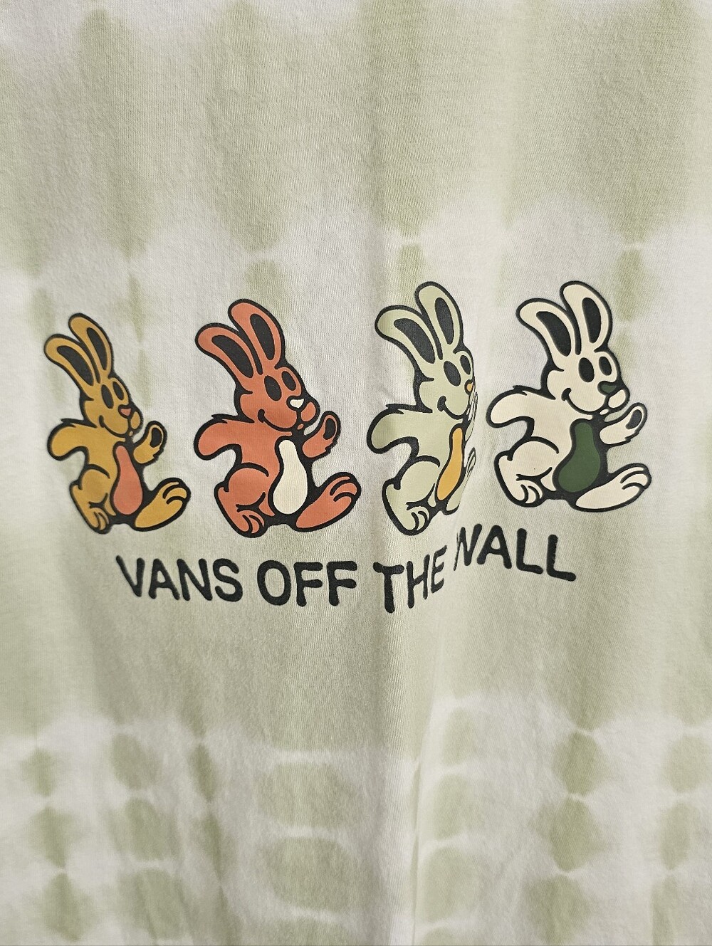 VANS Off The Wall Peace Of Mind Pale Green Tie Dye Short Sleeve Tee Shirt XXL